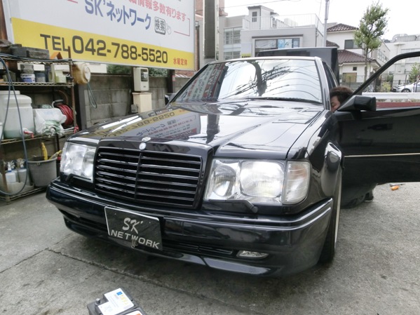 W124 400E ボンネット・グリル塗装編